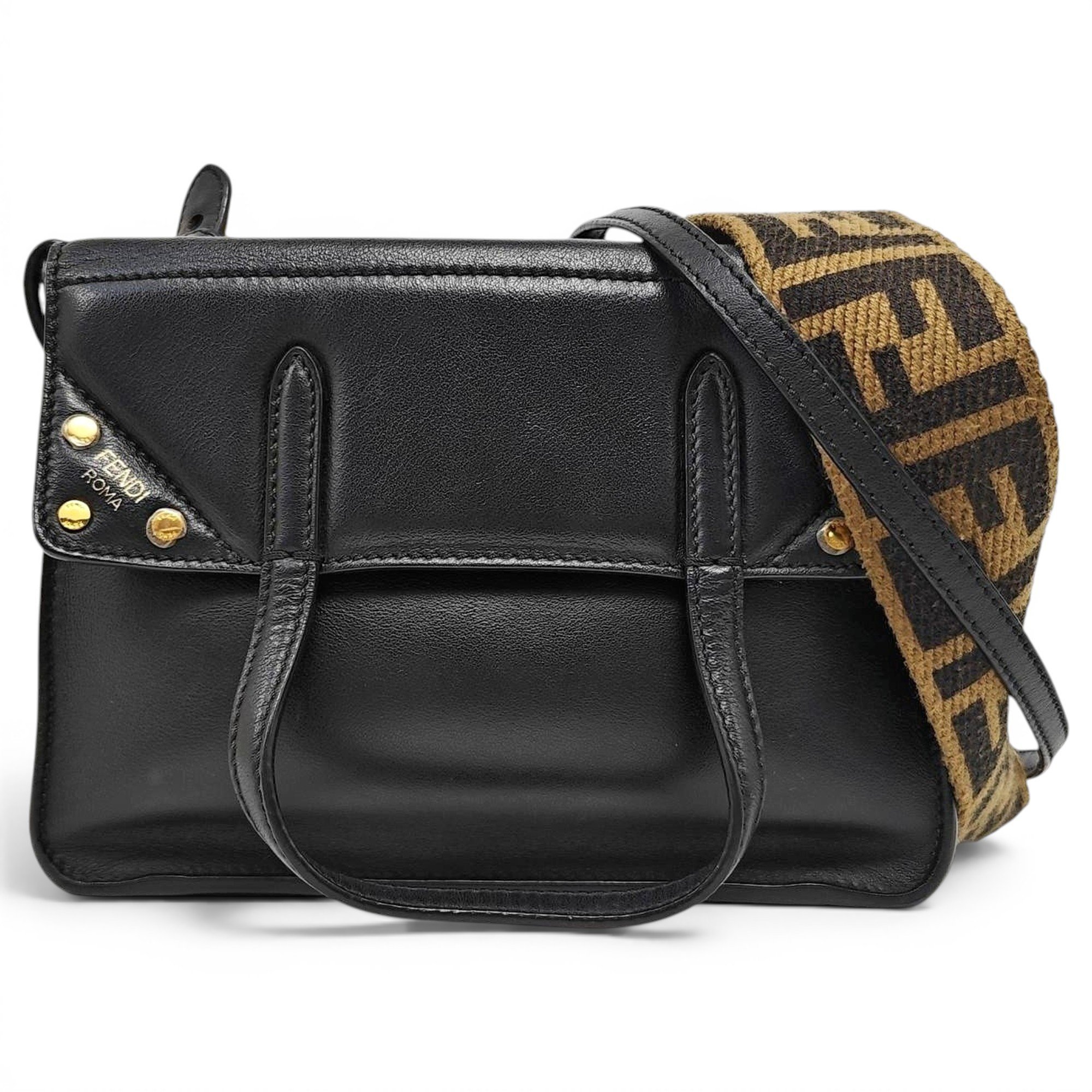 Flip leather handbag