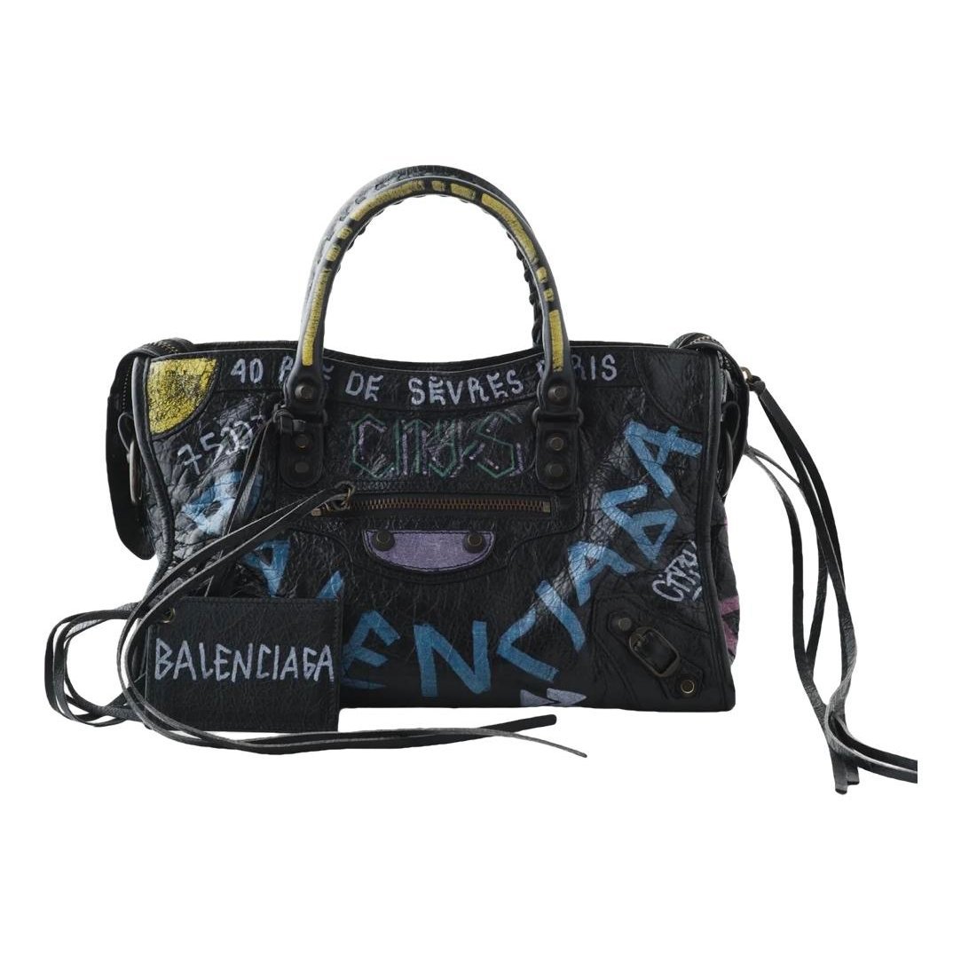 City leather handbag