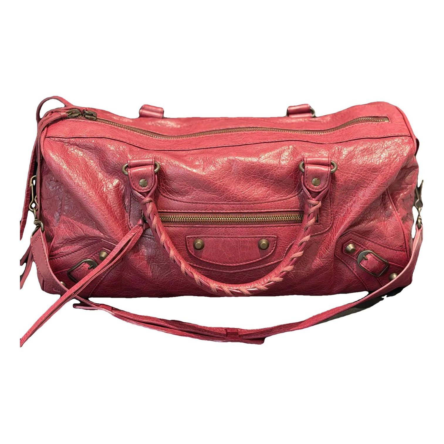 City leather handbag