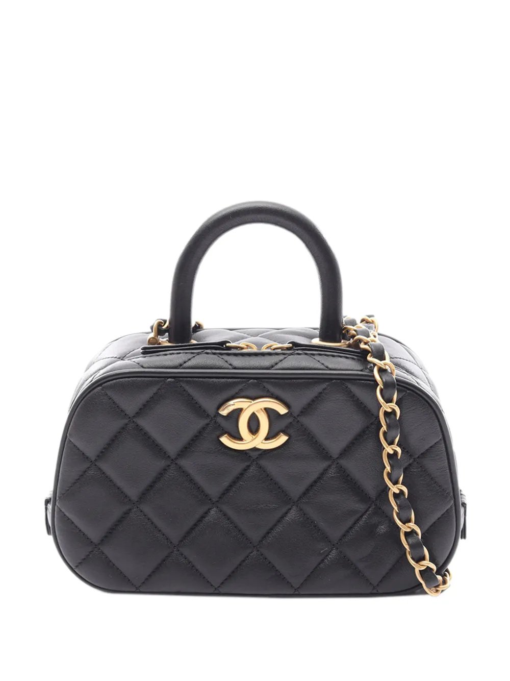 2021-2026 Mini CC Quilted Calfskin Bowling Bag satchel
