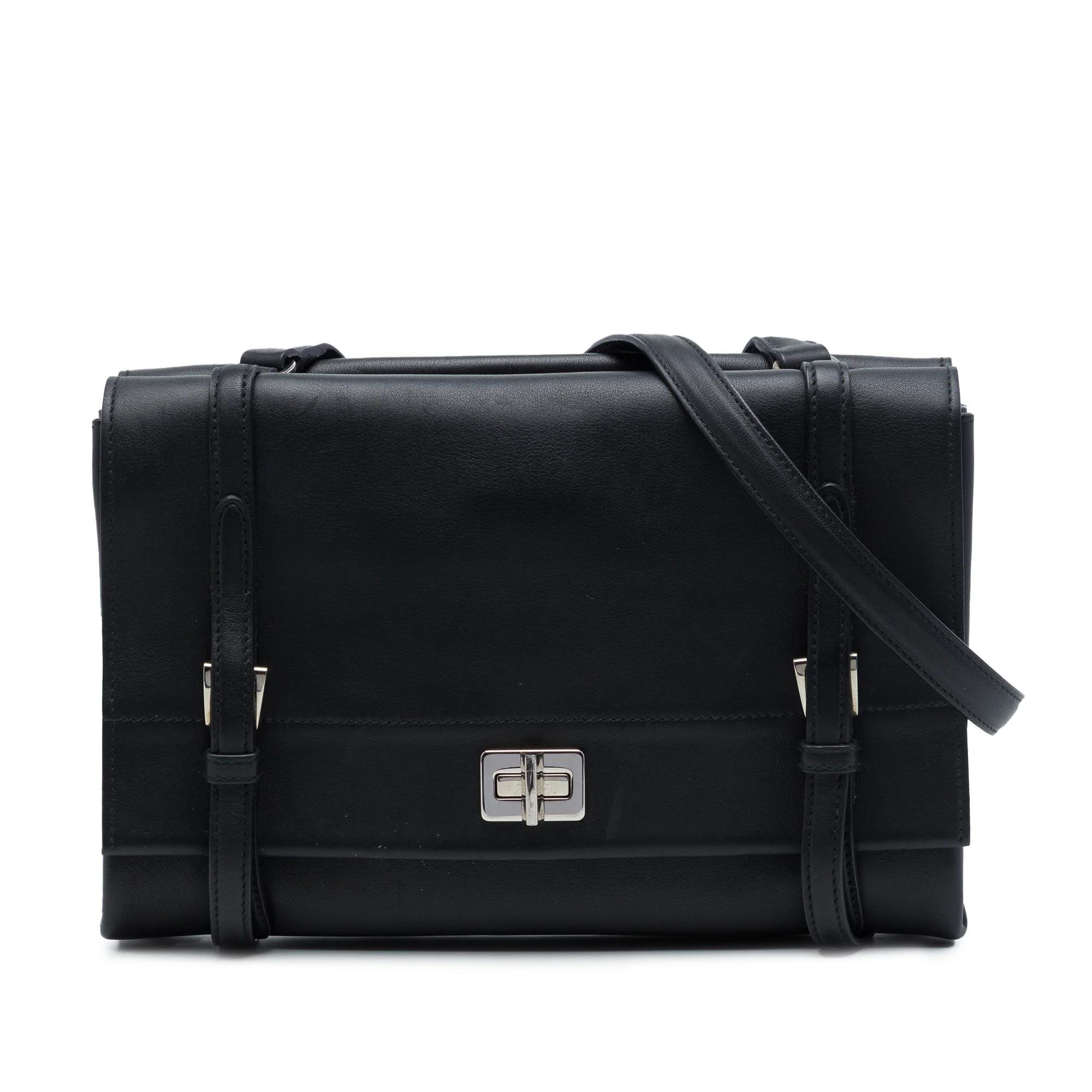 Double leather crossbody bag
