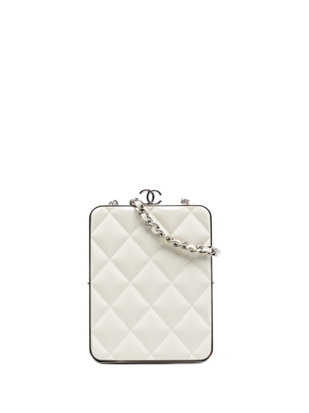 2021 Lambskin and Acrylic Kiss Clutch with Chain crossbody bag