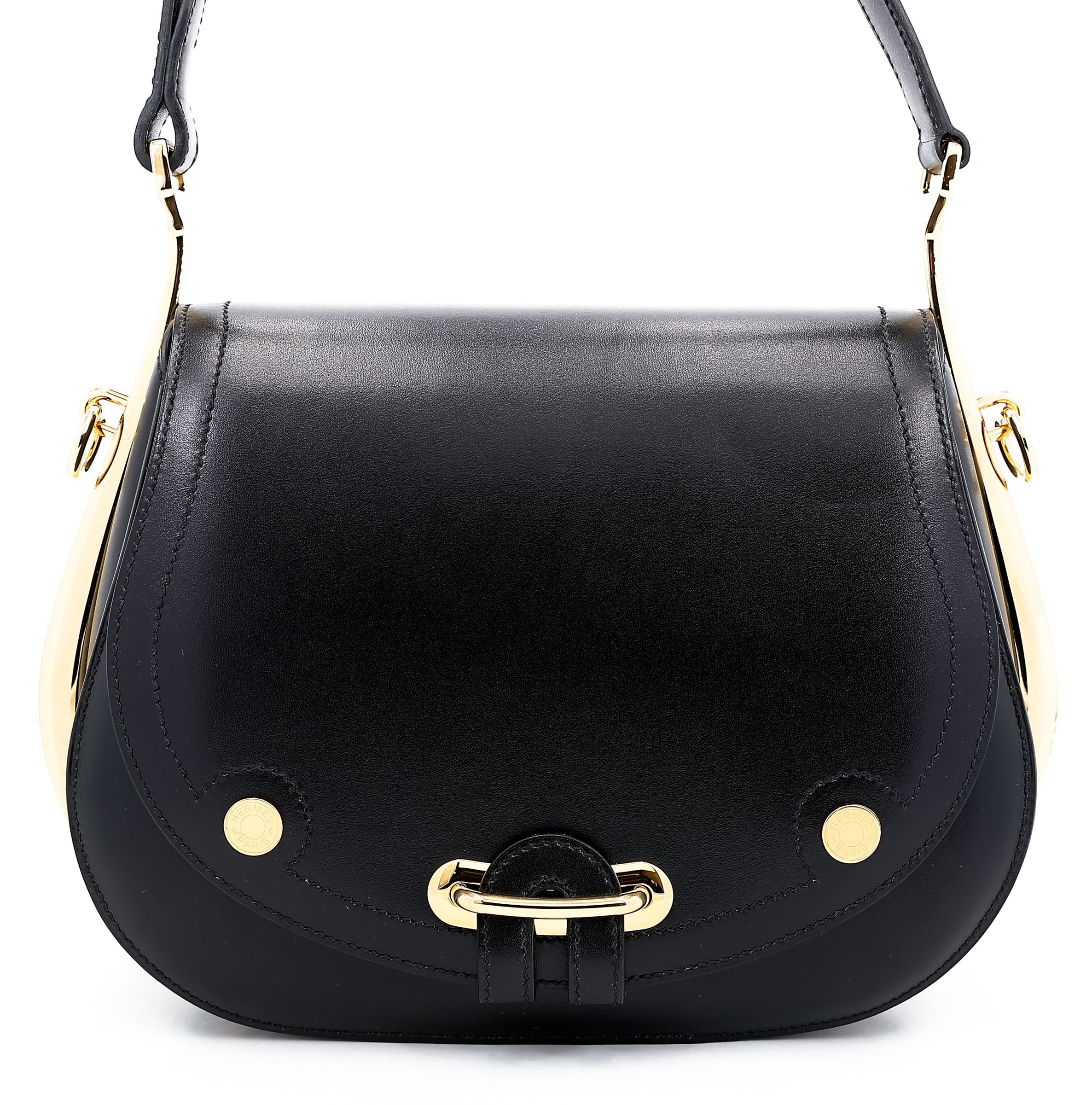 Excellent ( Rank SA ) HERMÈS Passe Guide Noir (89) Box-calf Gold hardware Square Q (2013)