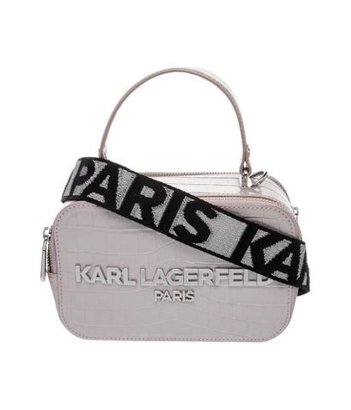 Karl Lagerfeld Lagerfeld Embossed Leather Top Handle Bag