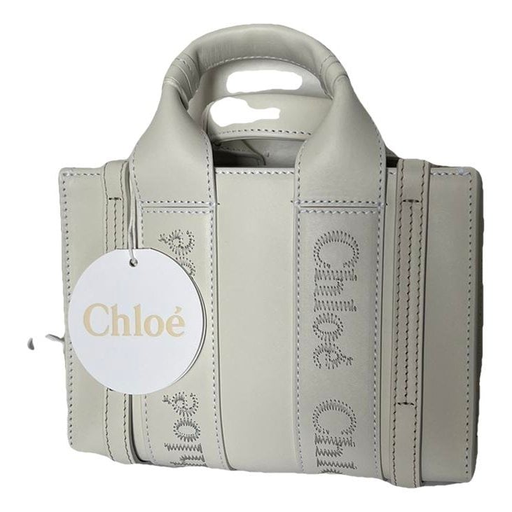 Chloe Woody leather tote