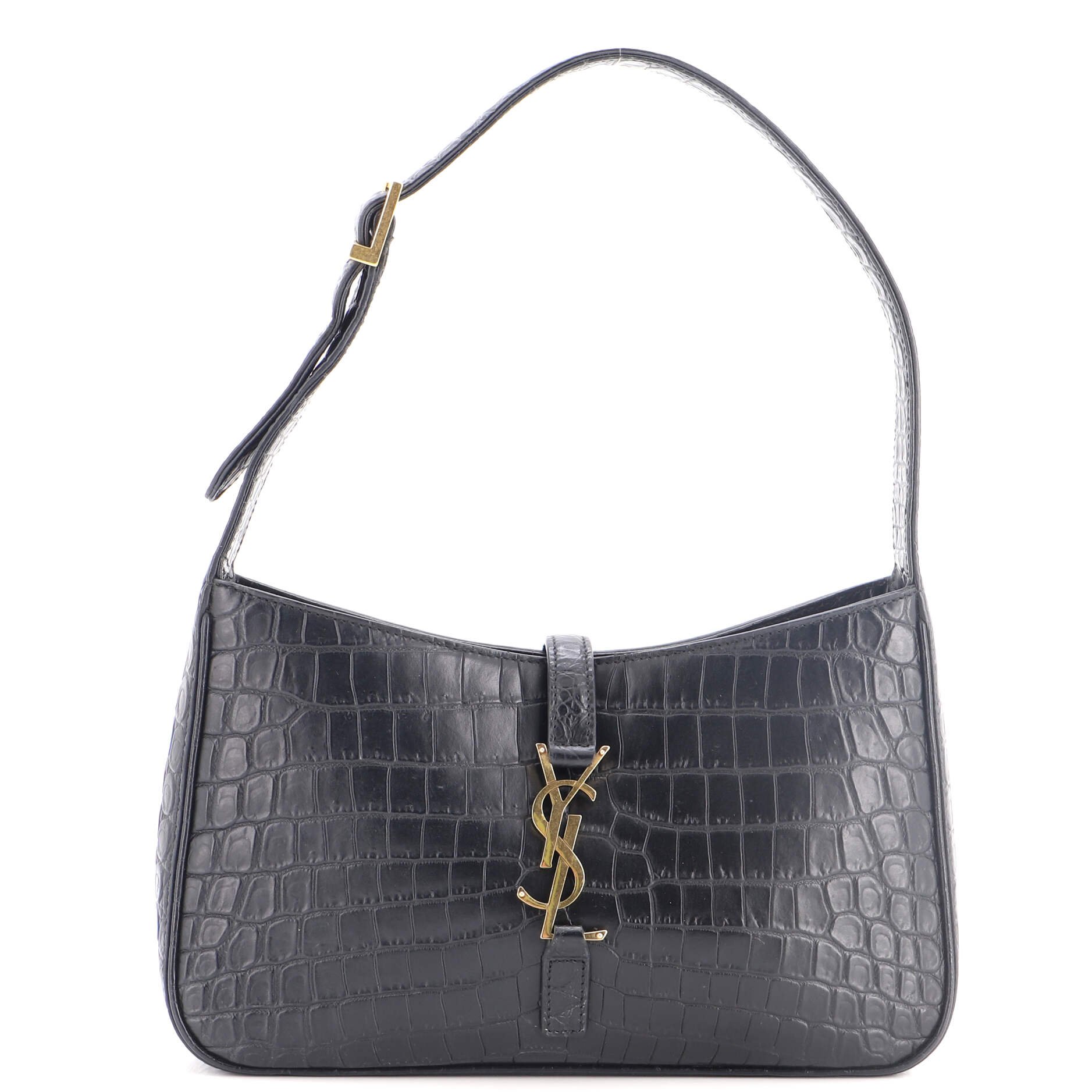 Le 5 a 7 Hobo Crocodile Embossed Leather Small