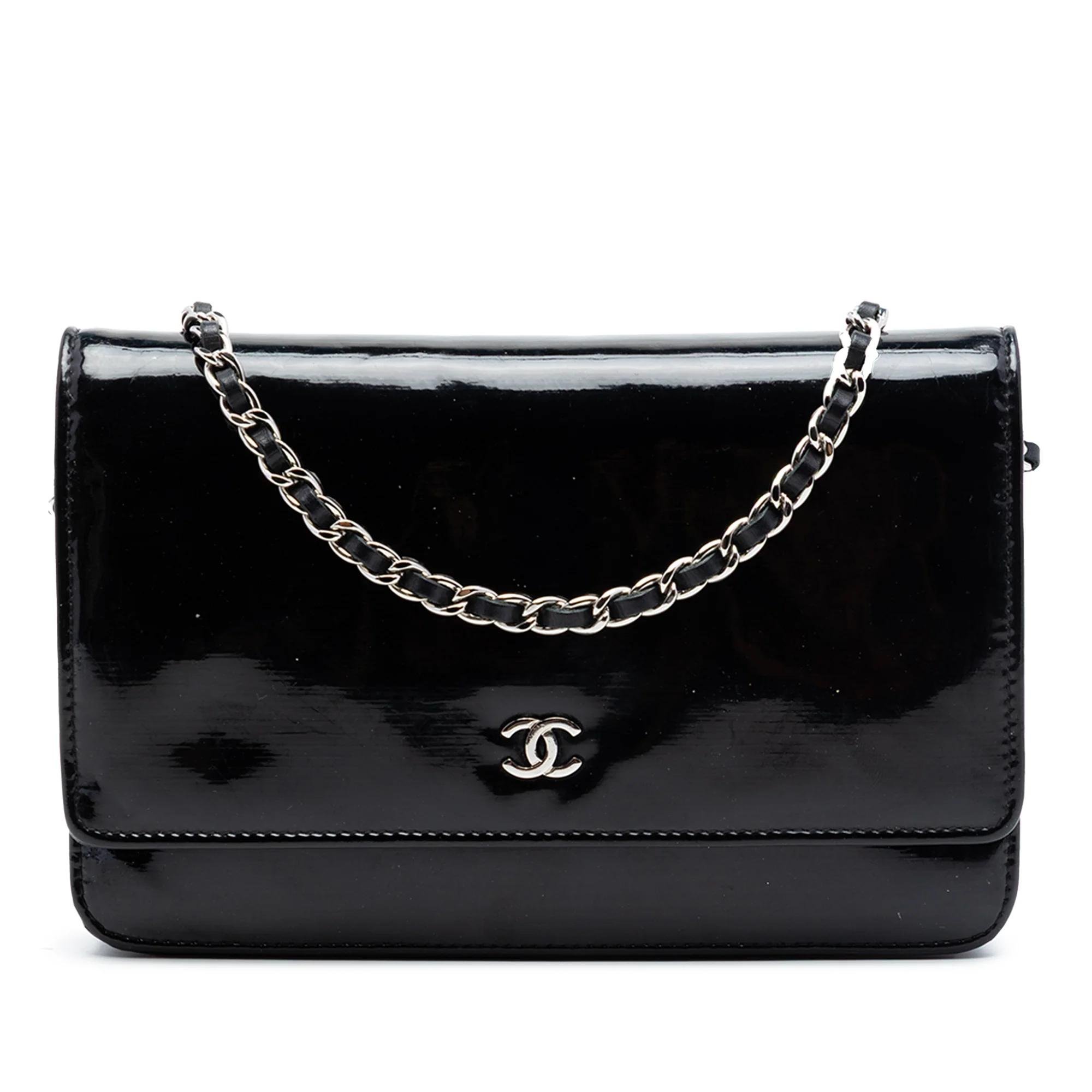Wallet On Chain patent leather crossbody bag
