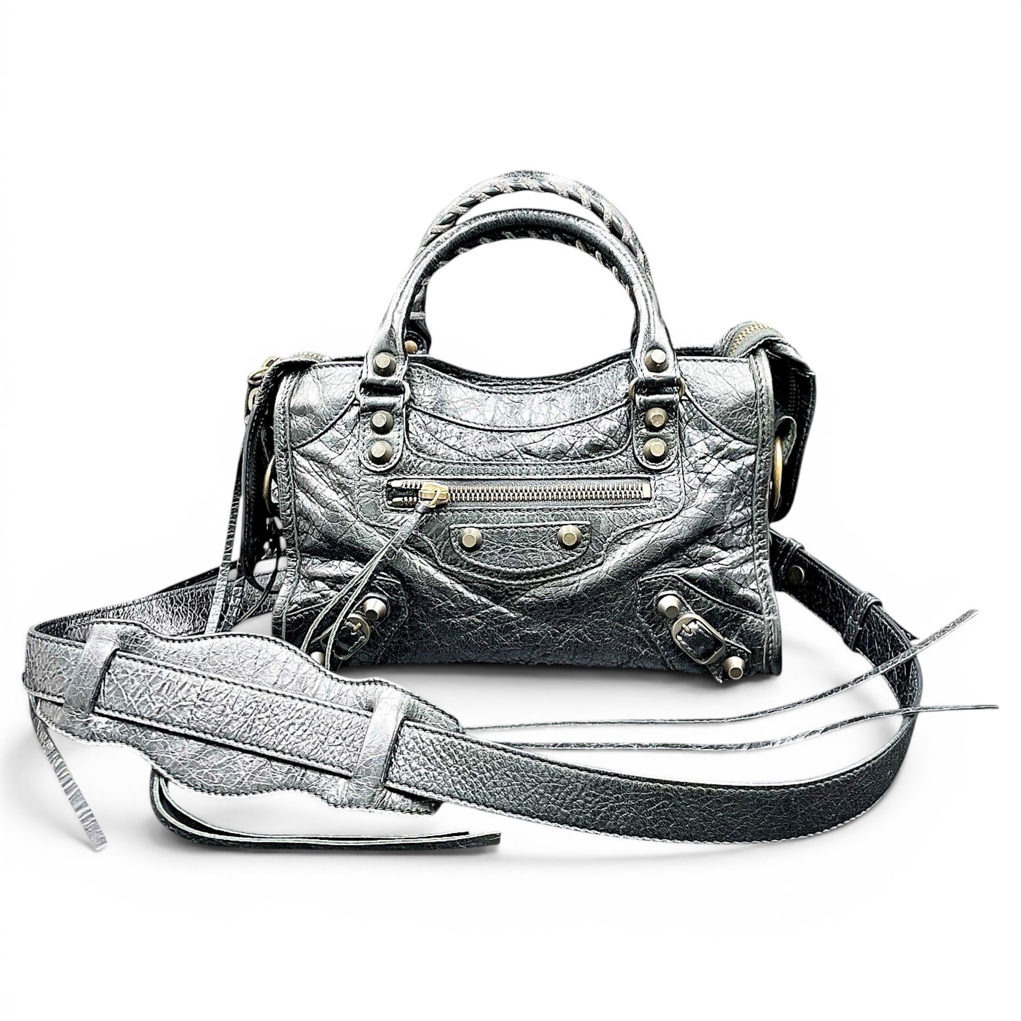 Classic Metalic leather handbag