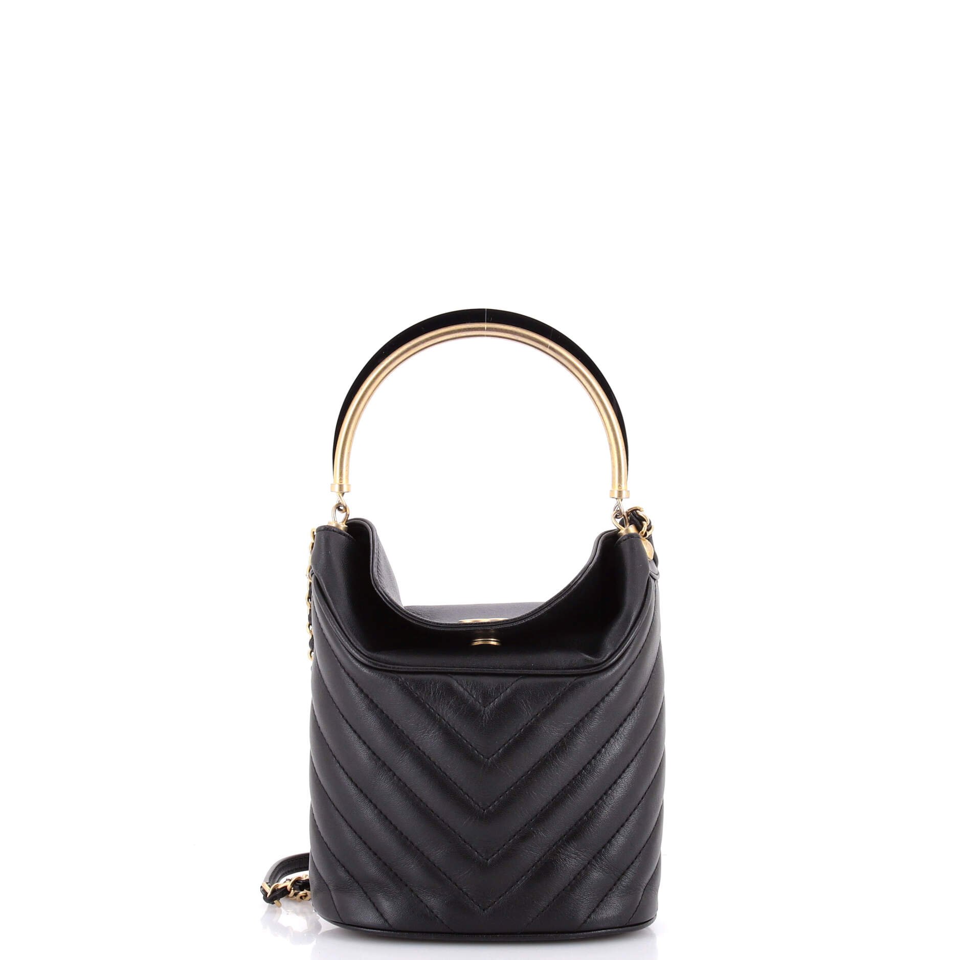 Handle with Chic Bucket Bag Chevron Lambskin