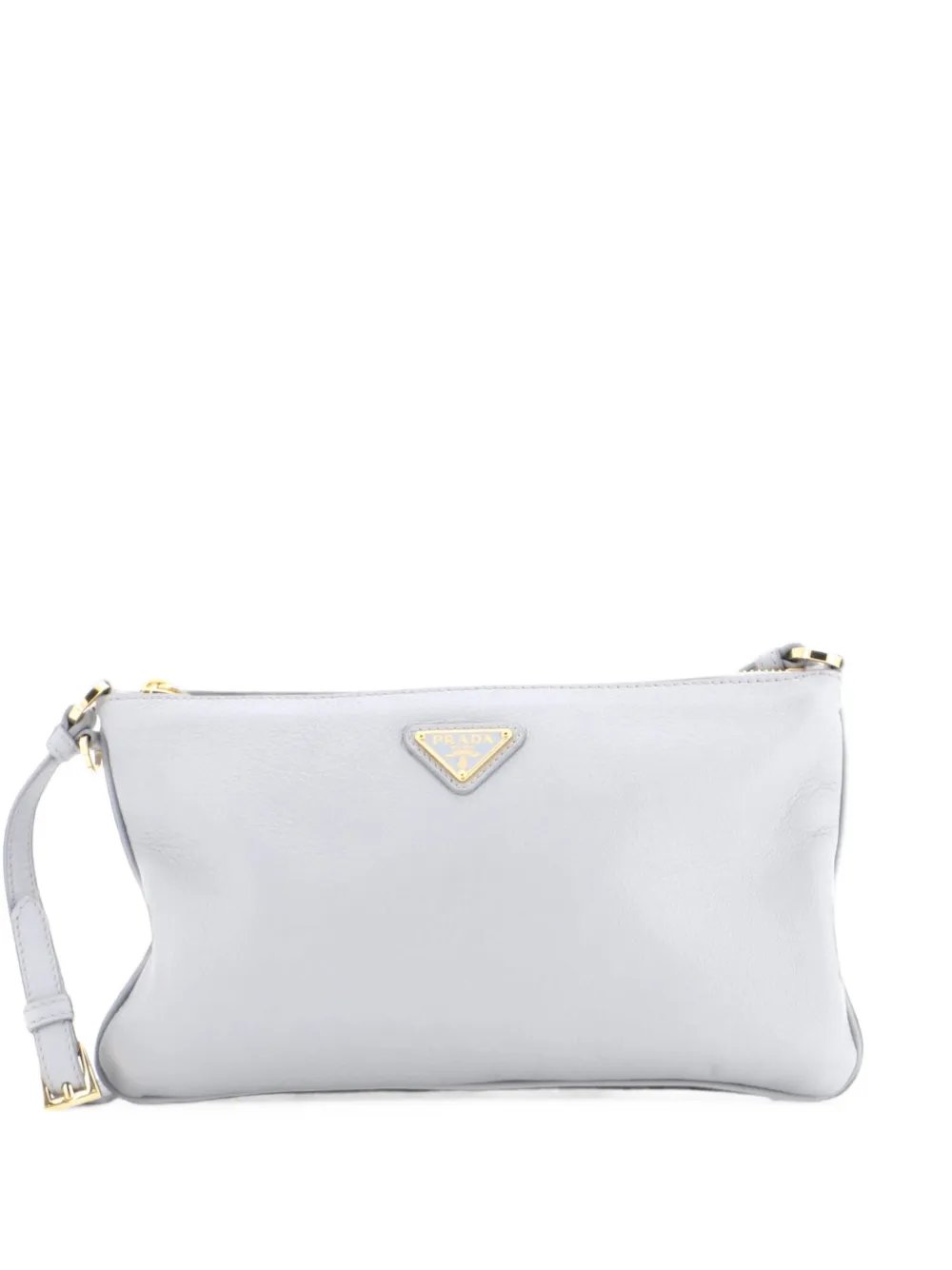 Zip Flat Pouch Leather shoulder bag