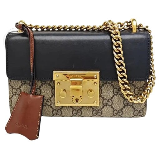 Padlock leather handbag