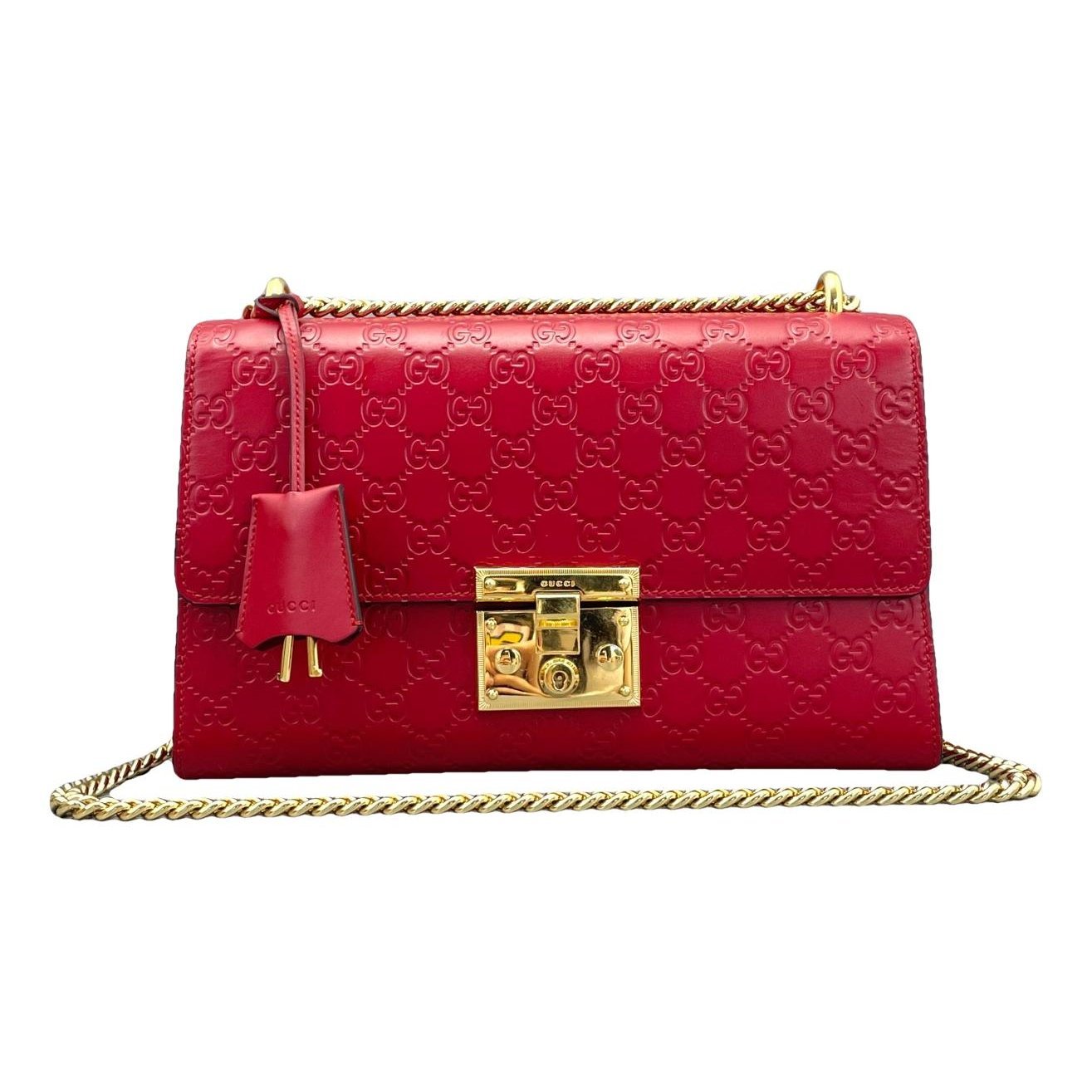 Padlock leather handbag