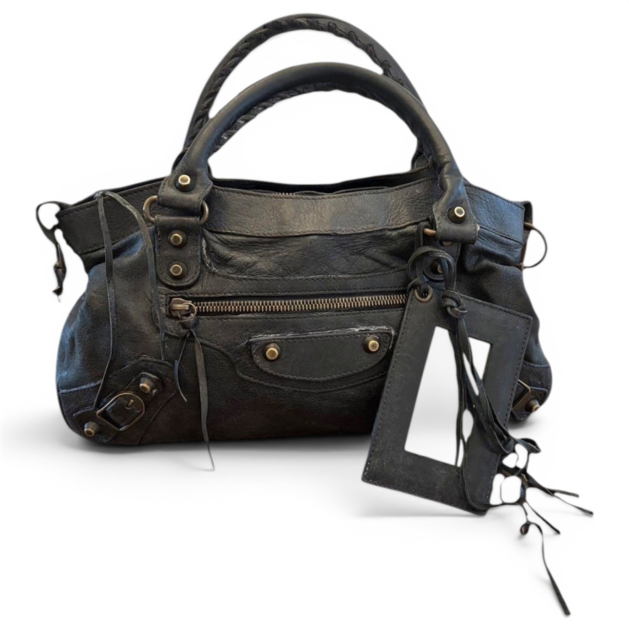 City leather handbag