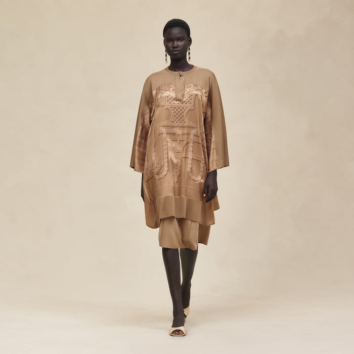 Beige Zénith "l'Enseigne Du Sellier" Caftan Tunic