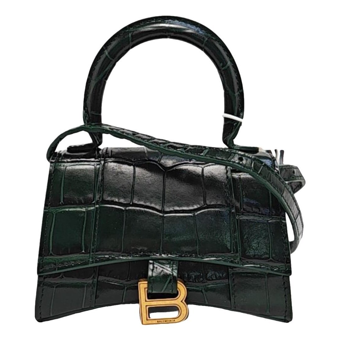 Hourglass leather handbag