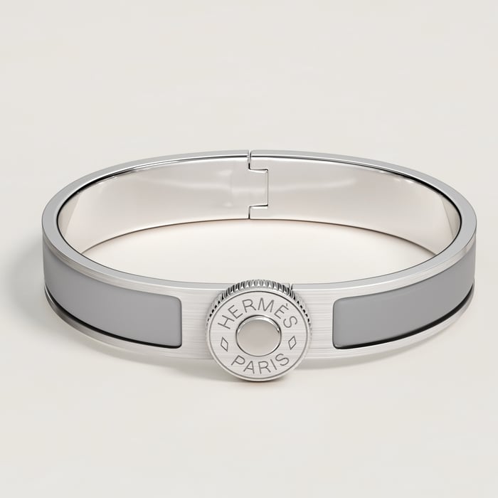 Gris Clair Mat Clic Clou De Selle Bracelet