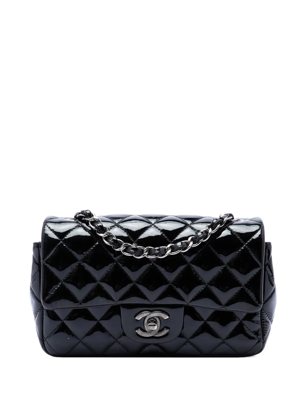 2016-2017 Mini Rectangular Classic Patent Single Flap crossbody bag