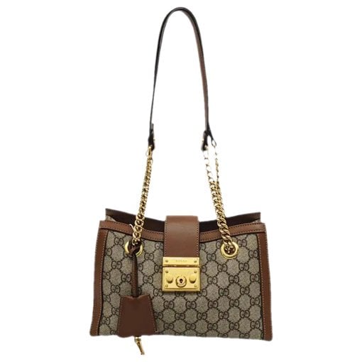 Padlock leather handbag