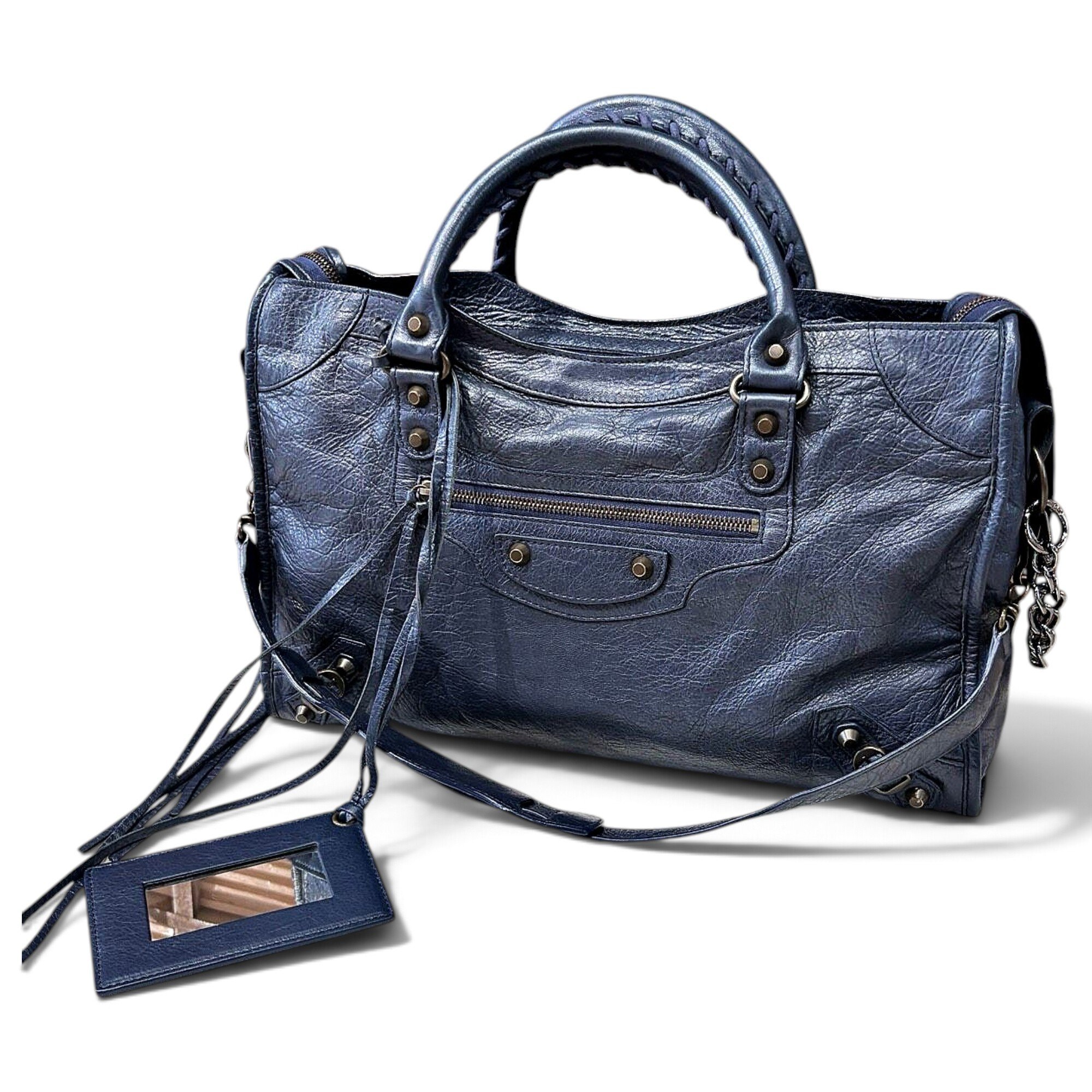 City leather handbag
