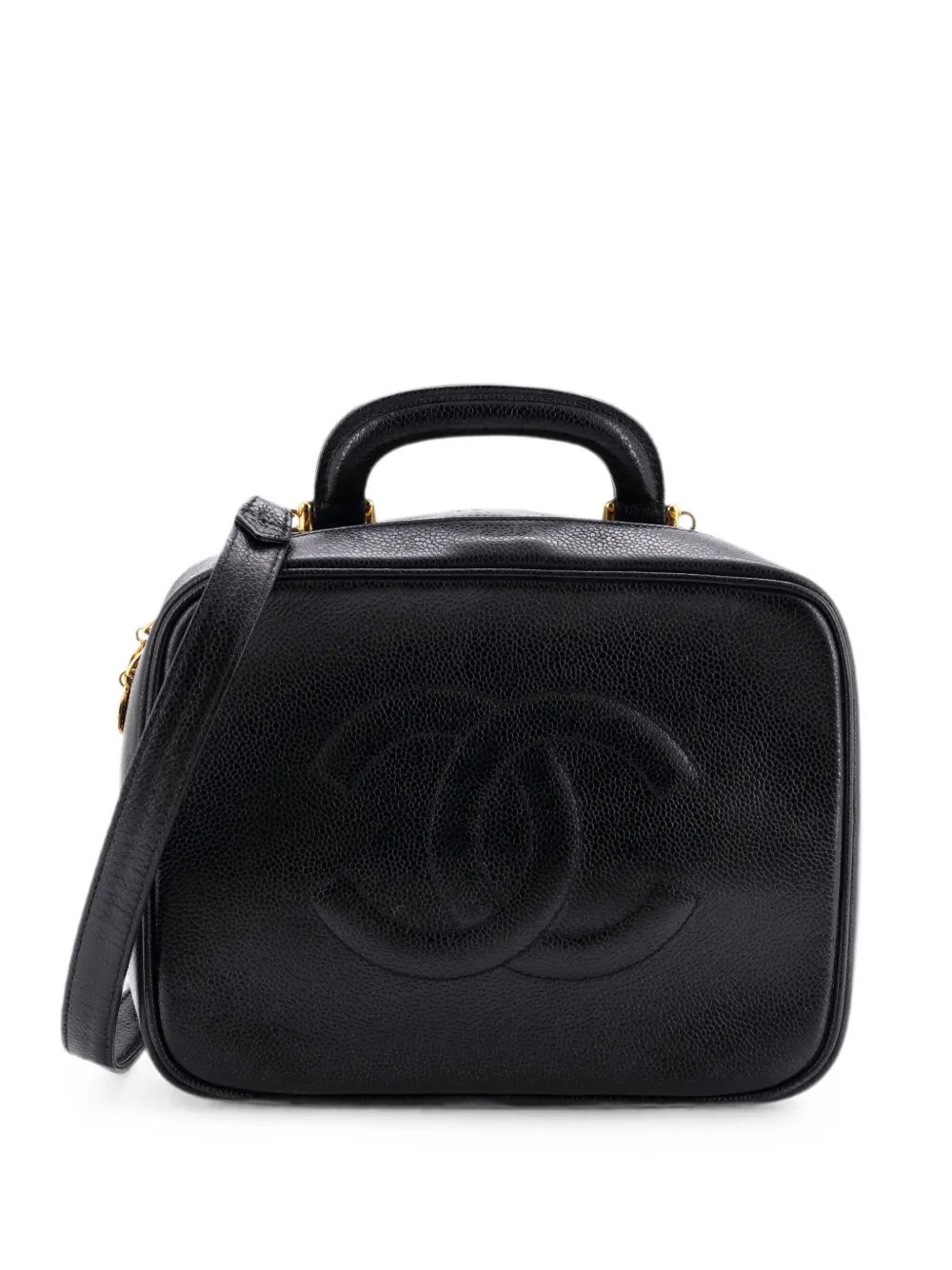 Timeless Zip Around Vanity Case Caviar Small satchel