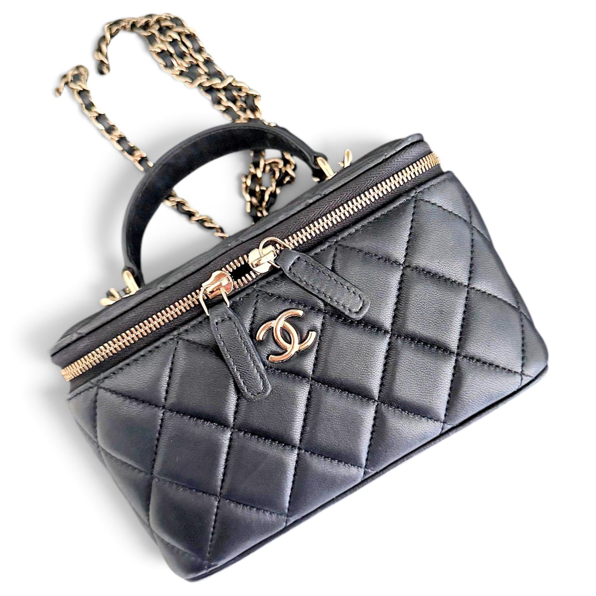 Vanity leather handbag