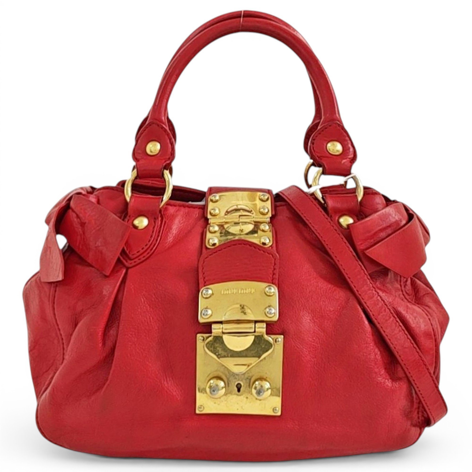 Coffer leather handbag