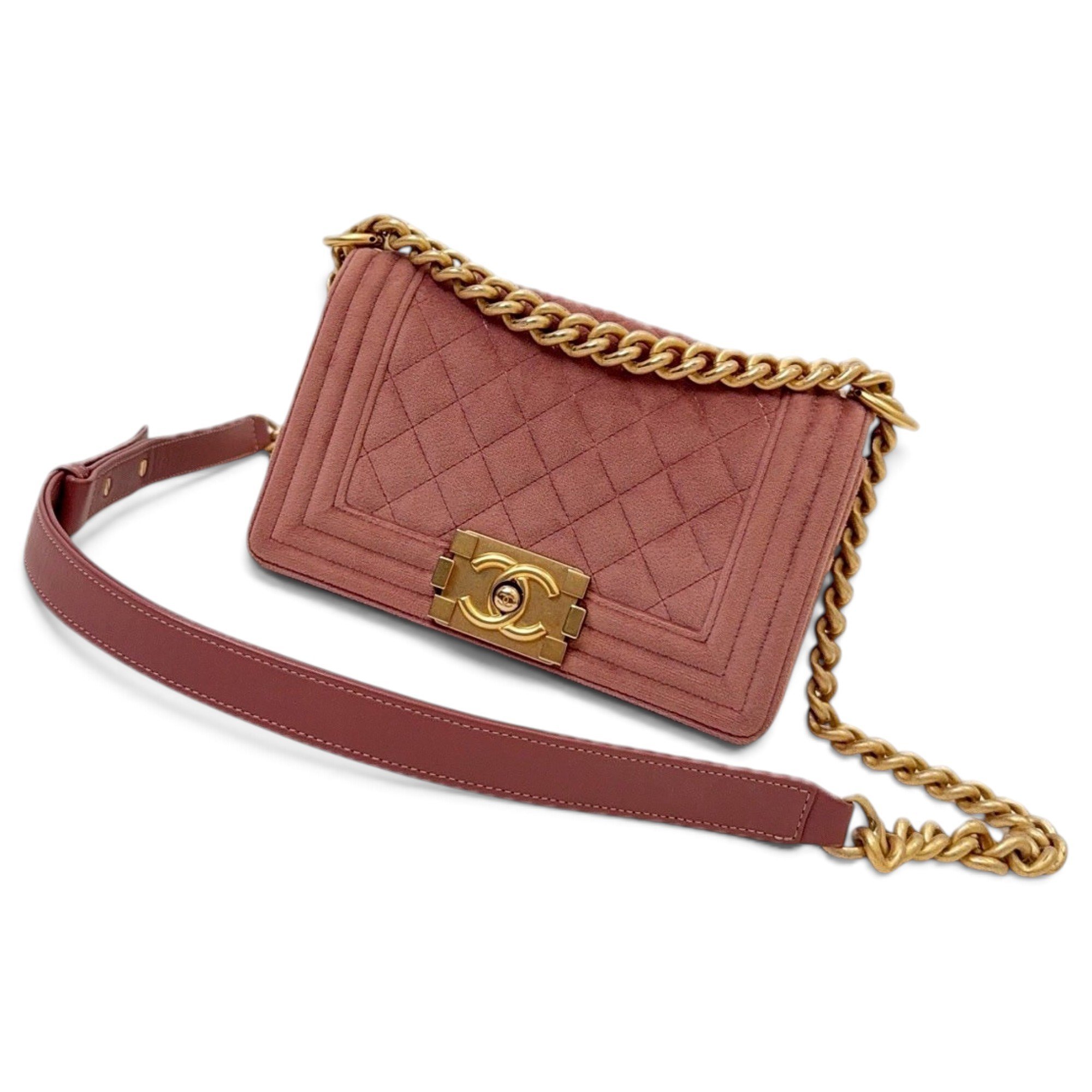 Boy velvet handbag