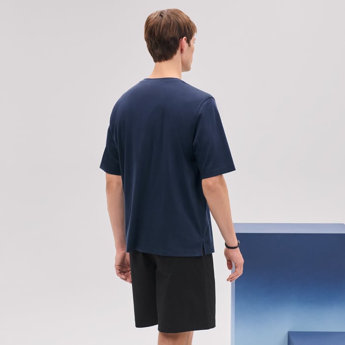 Océan "H Puzzle" T-shirt With Leather Detail