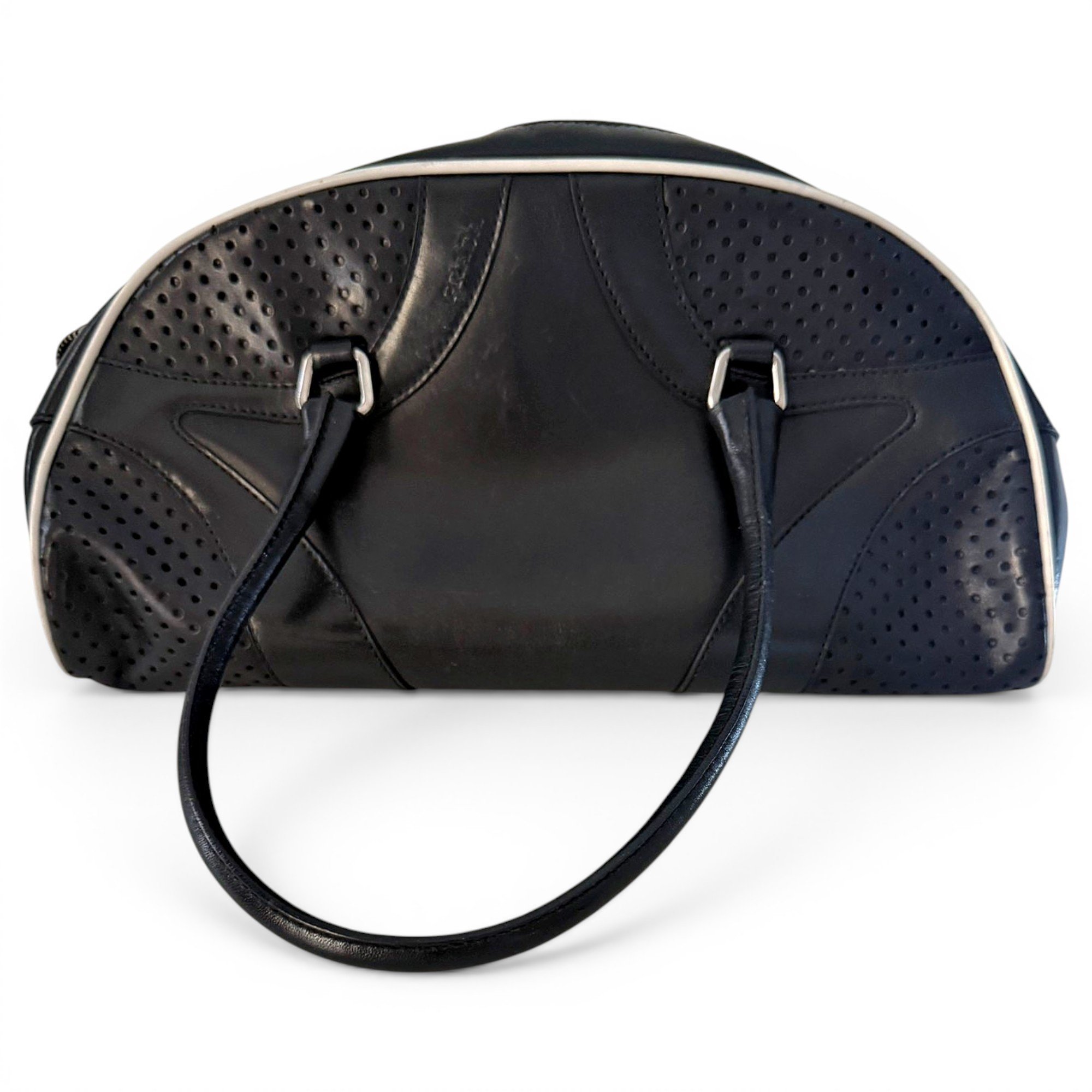 Bowling leather handbag