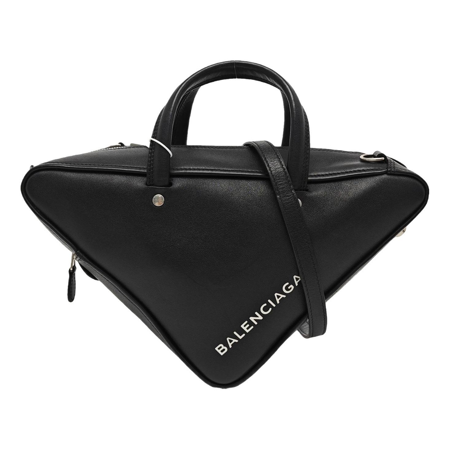 Triangle leather handbag