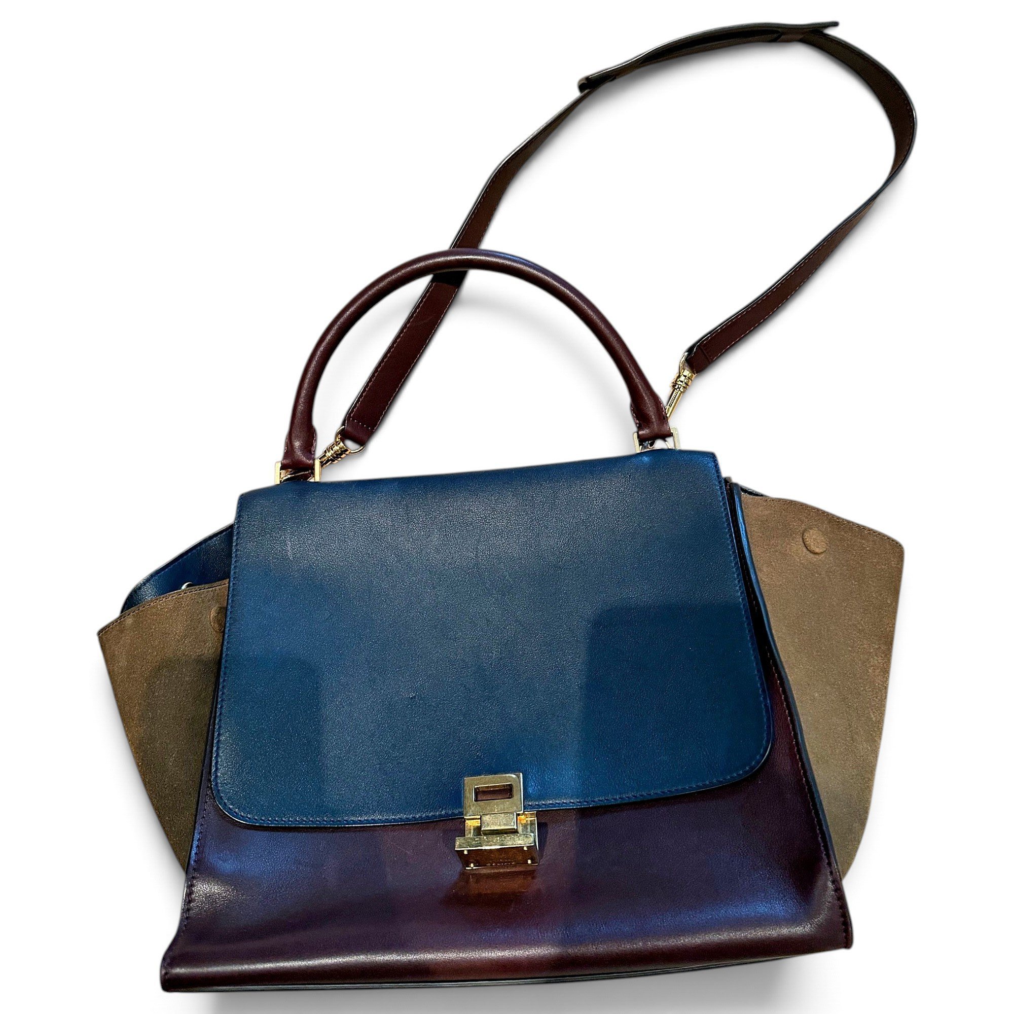 Trapèze leather handbag