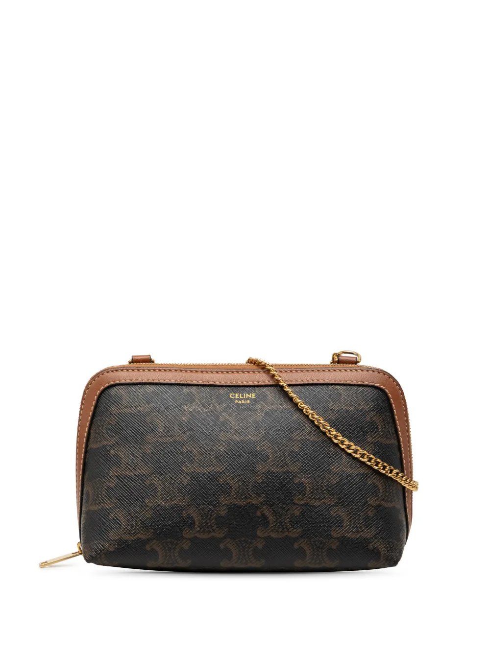 2000-2026 Triomphe Coated Canvas Clutch On Chain crossbody bag