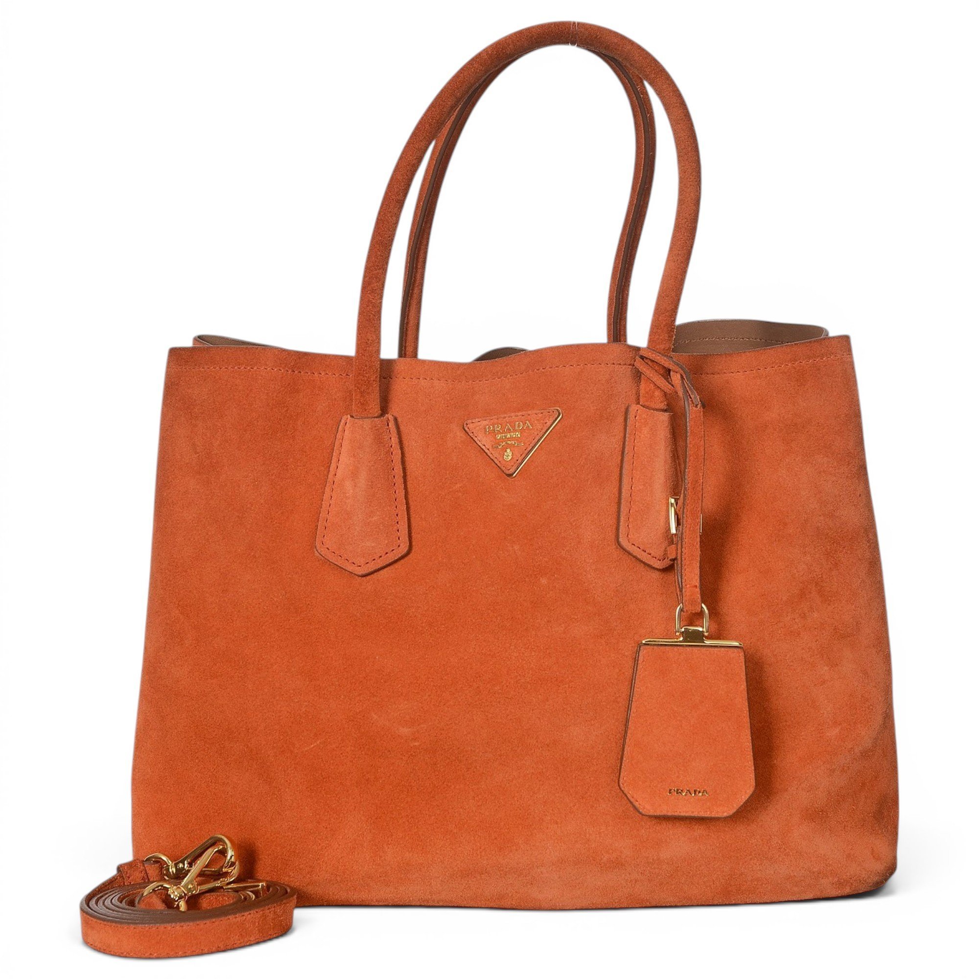 Double leather handbag