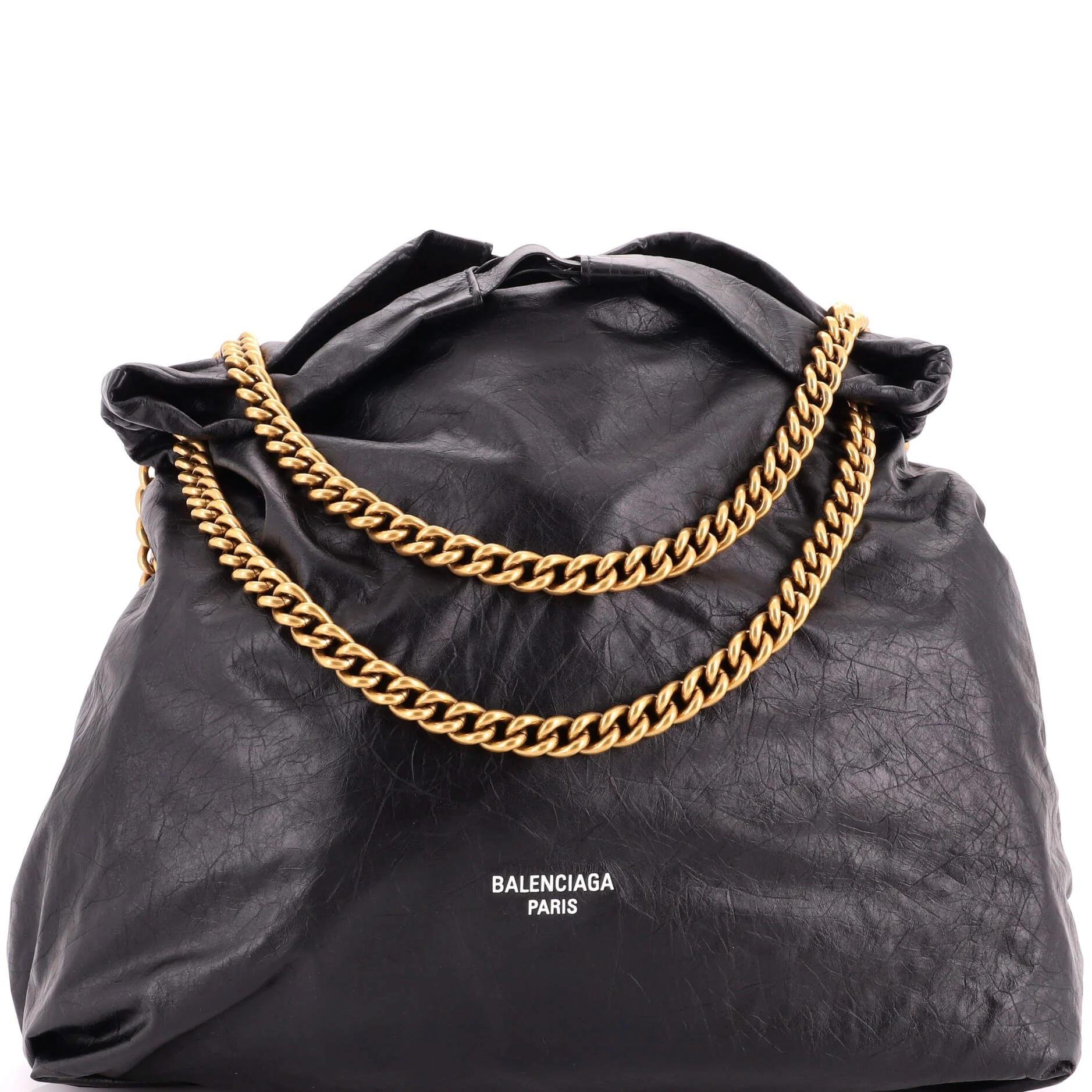 Crush leather tote