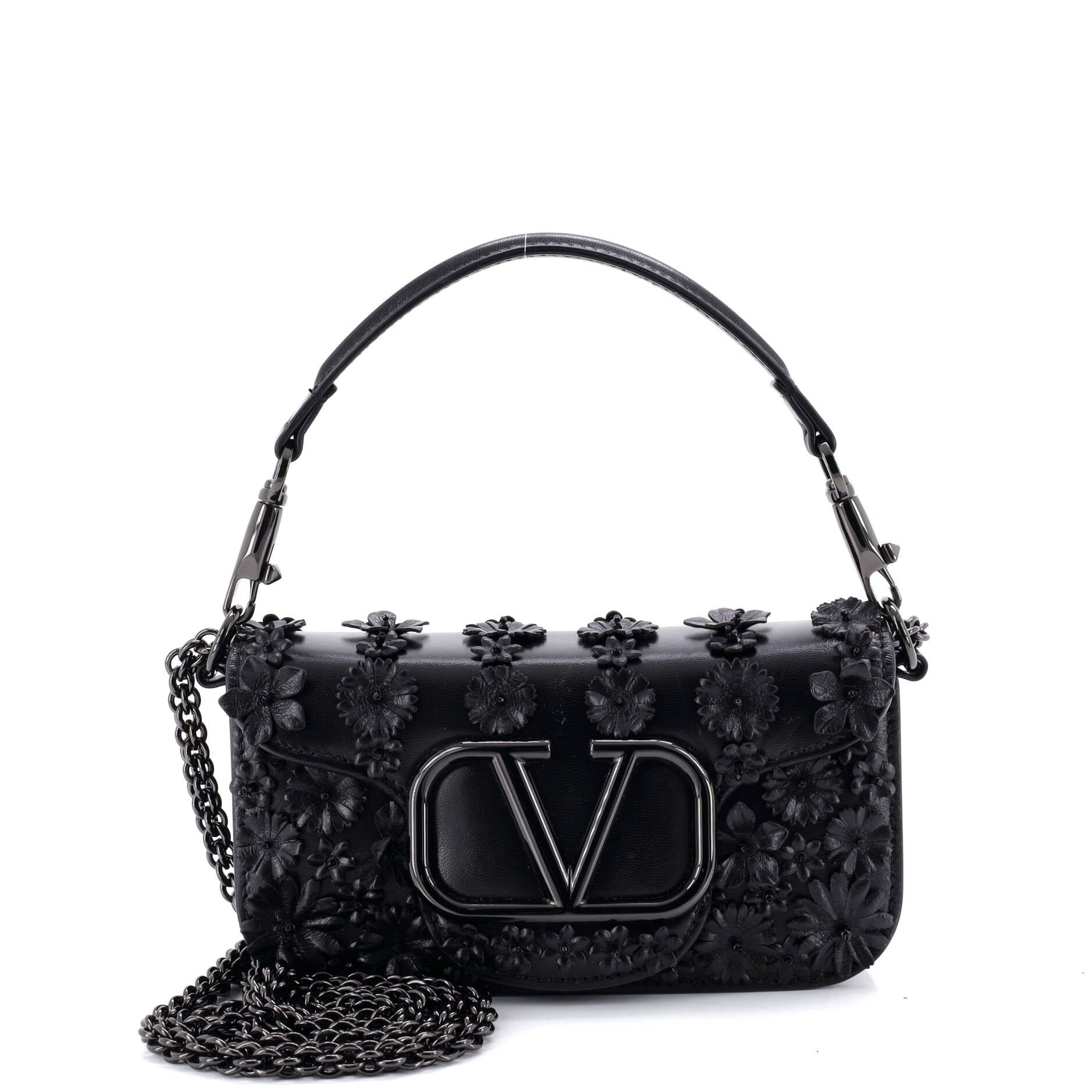Valentino Garavani VLogo Loco Crossbody Bag Embellished Leather Small