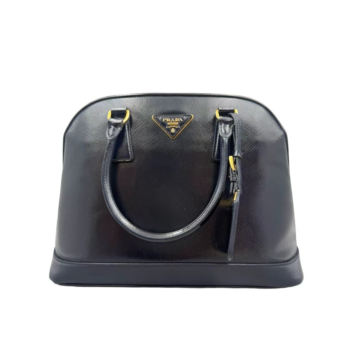Pyramid leather handbag
