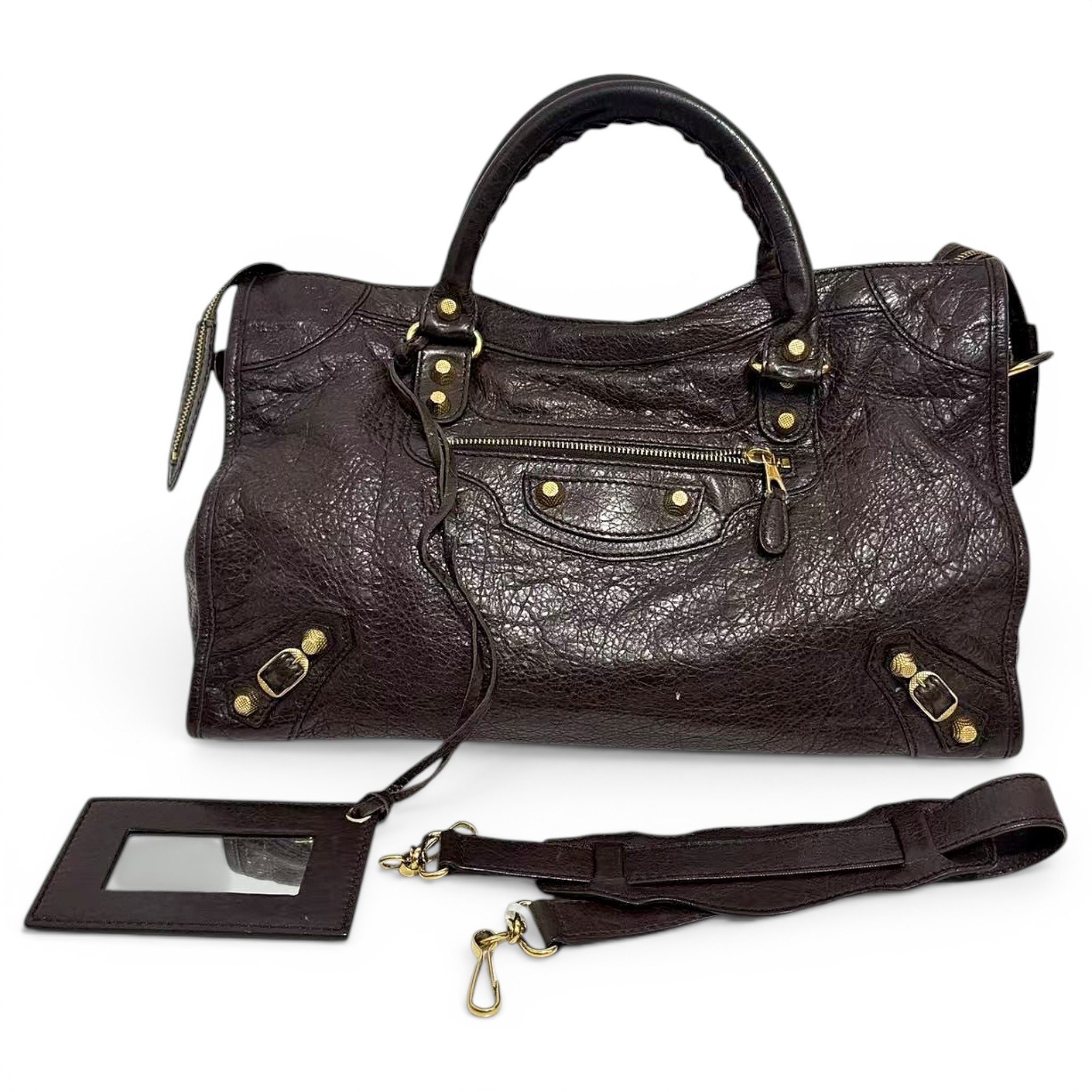 City leather handbag