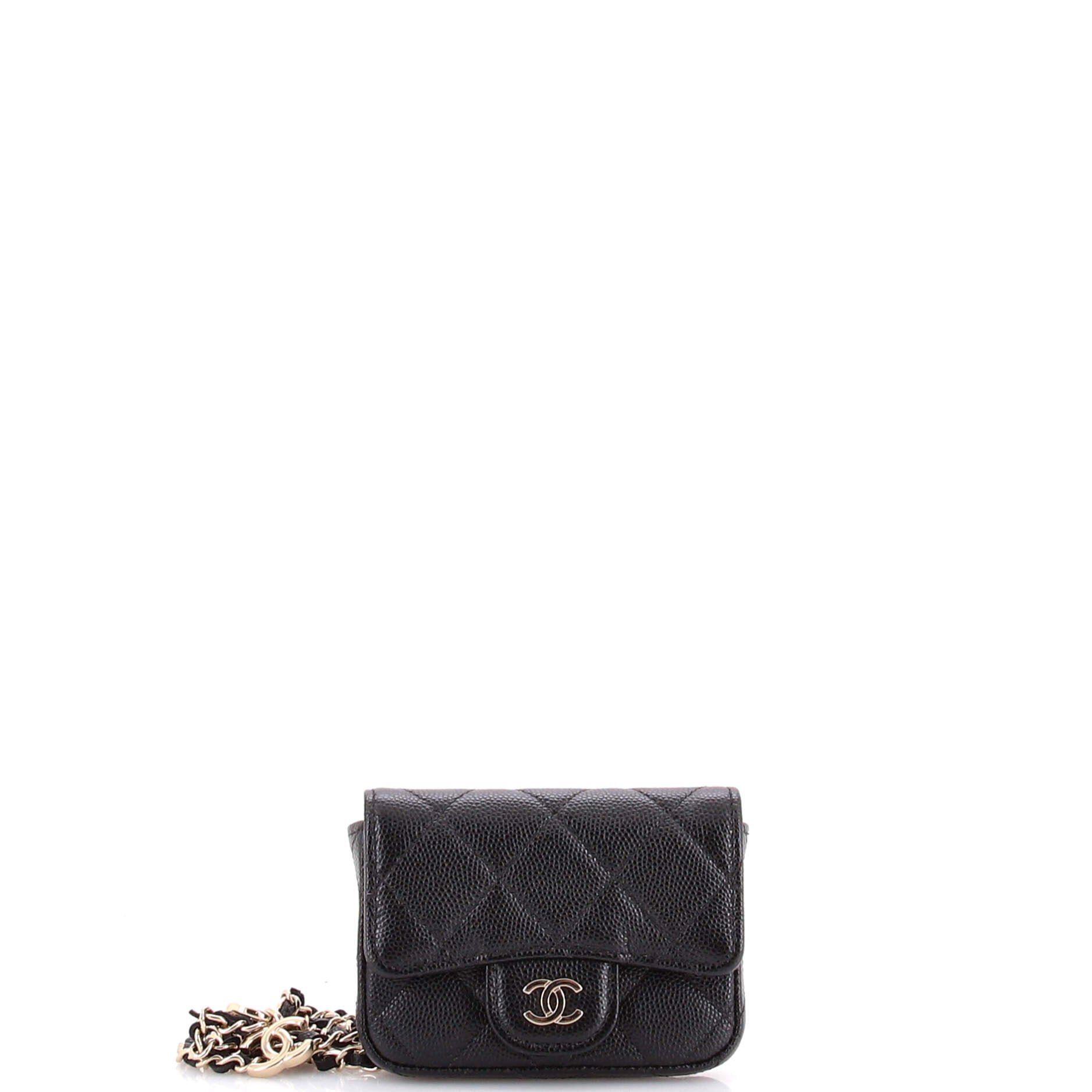 Classic Flap Chain Belt Bag Quilted Caviar Mini