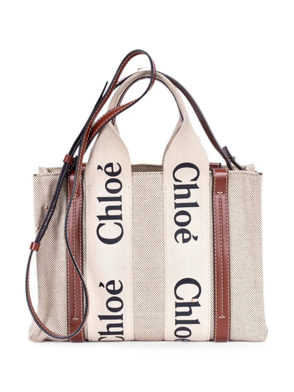 Woody logo-strap tote bag