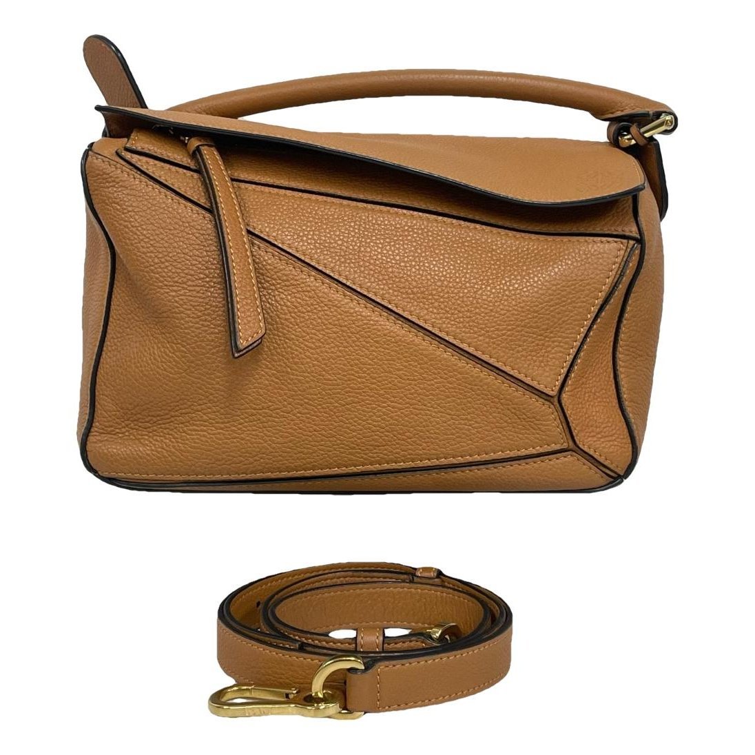 Puzzle leather handbag