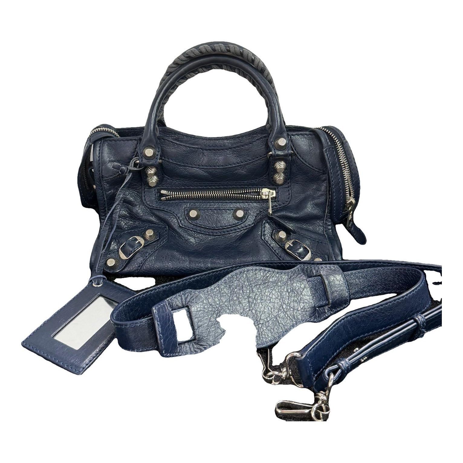 City leather handbag