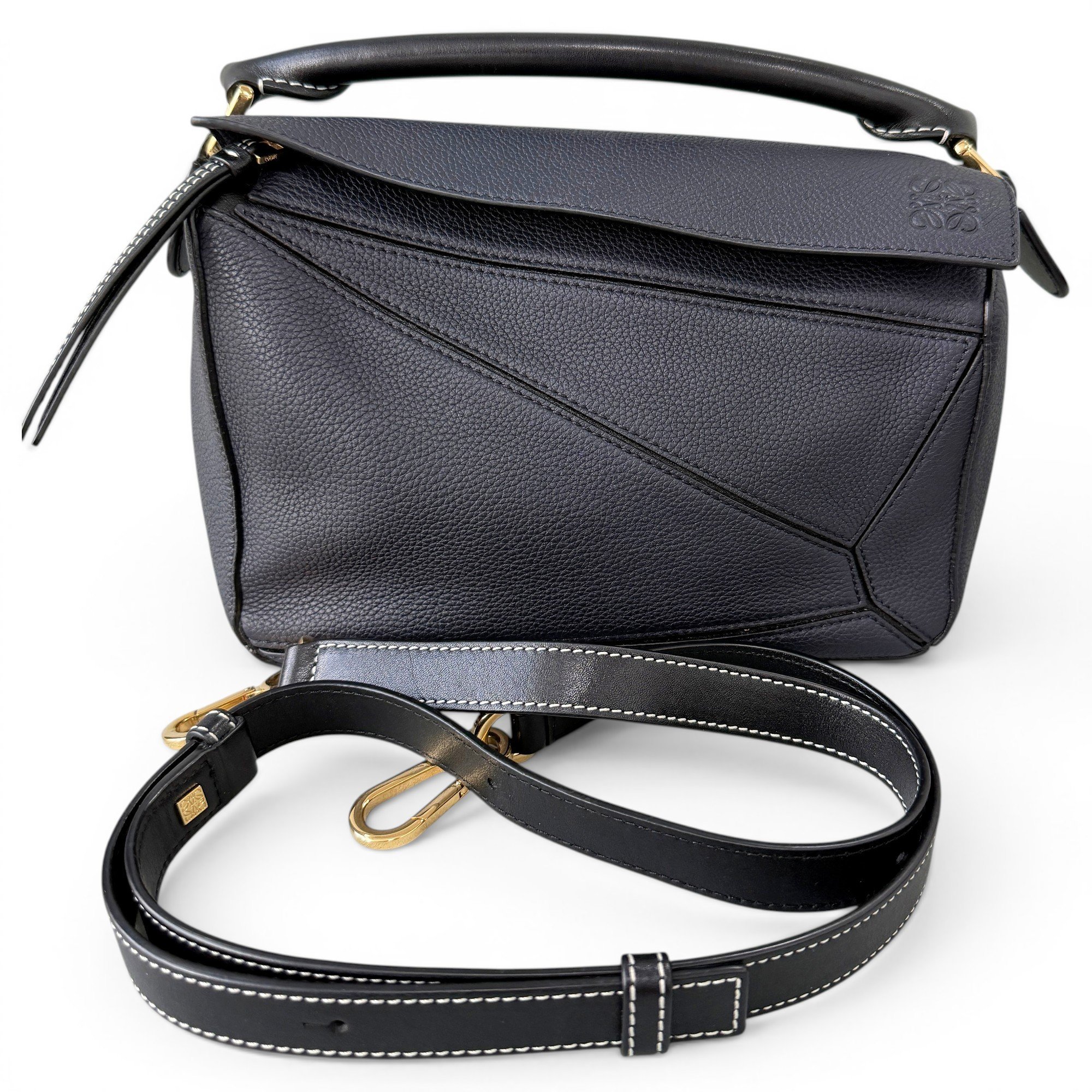 Puzzle leather handbag