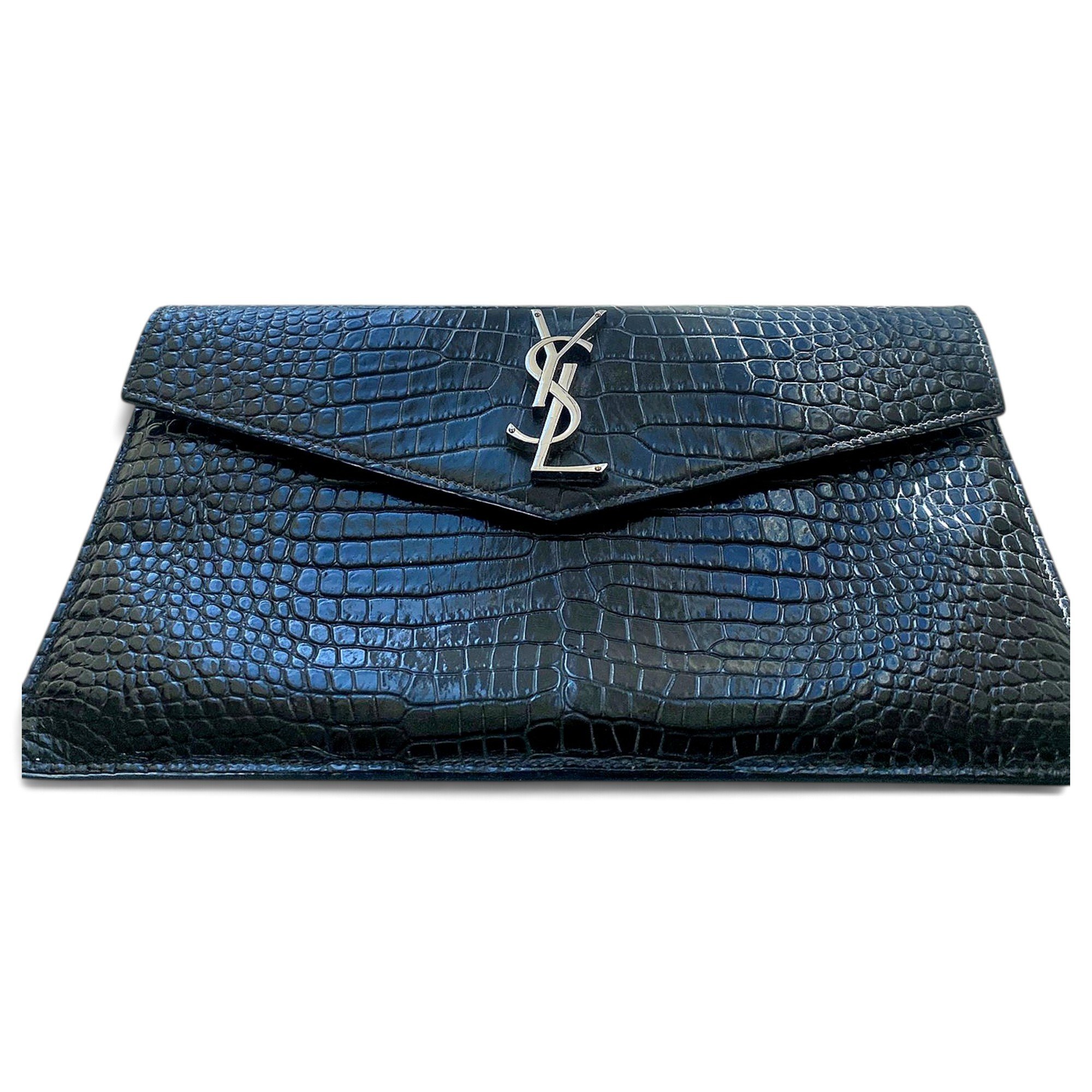 Leather clutch bag