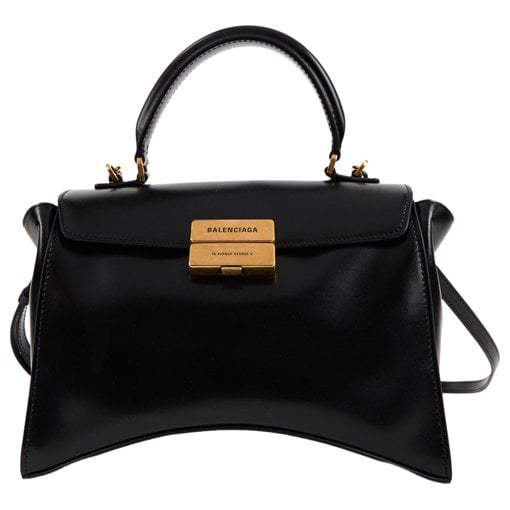 Hourglass leather handbag