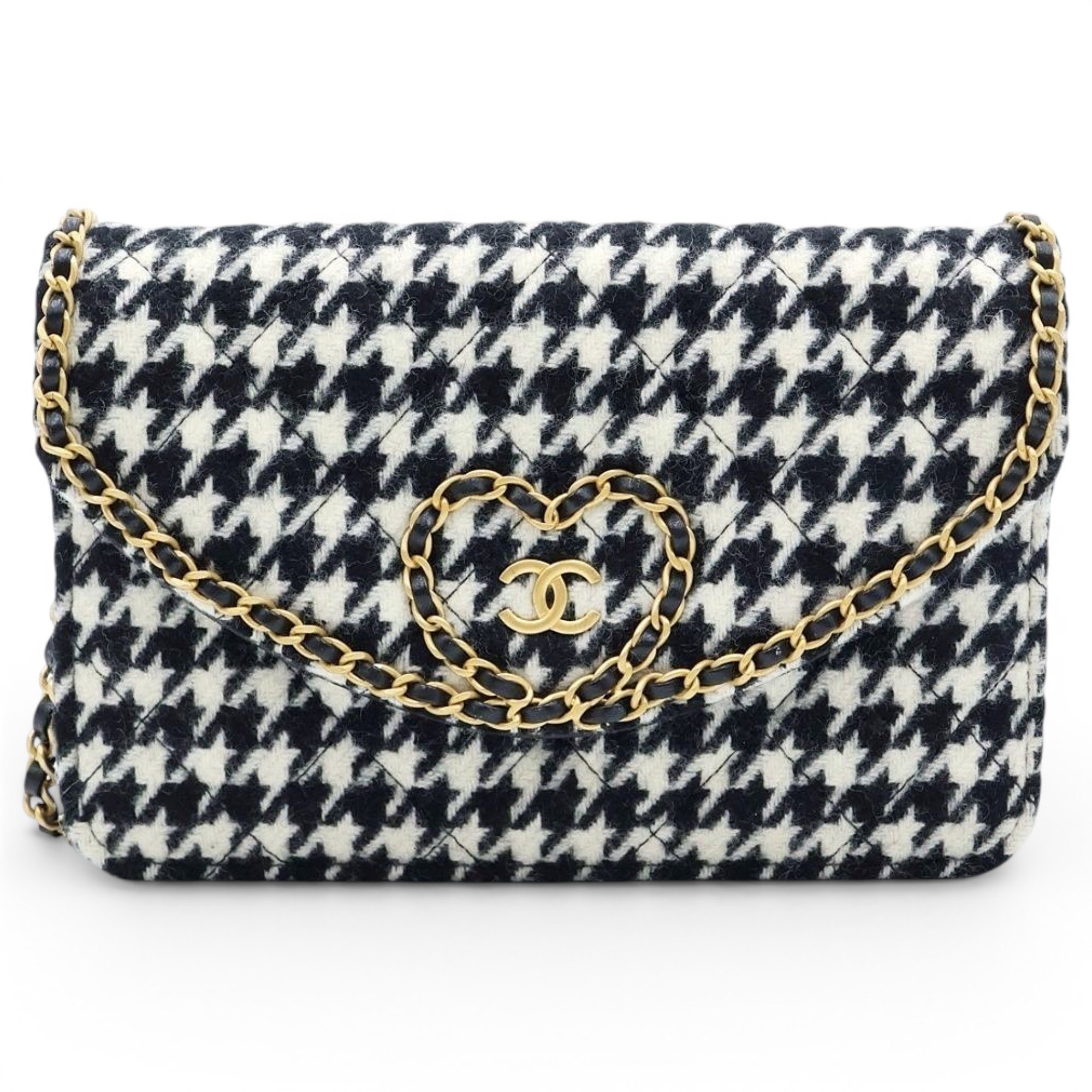 Wallet On Chain tweed handbag