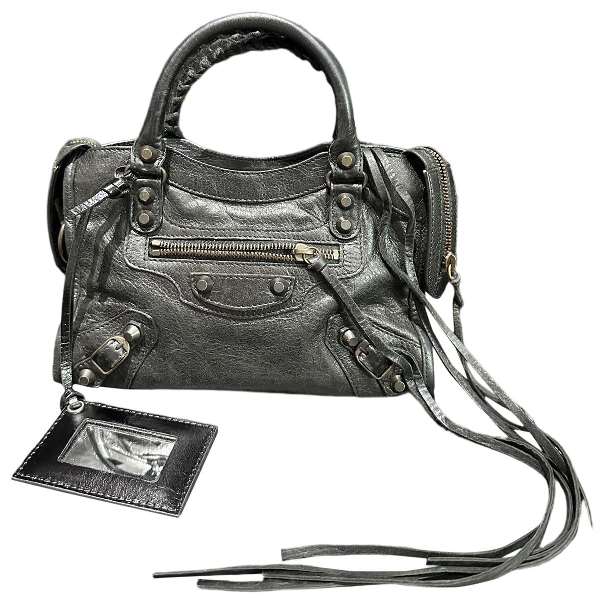 City leather handbag