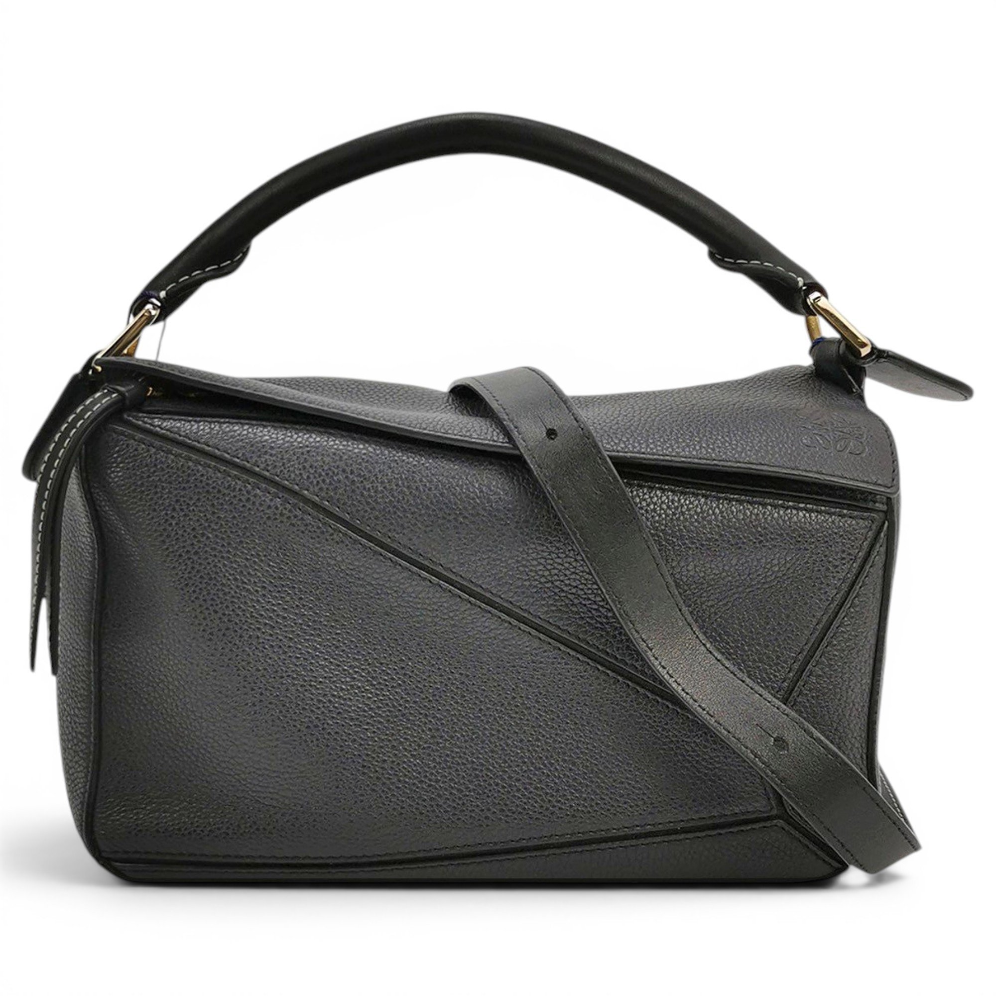 Puzzle leather handbag