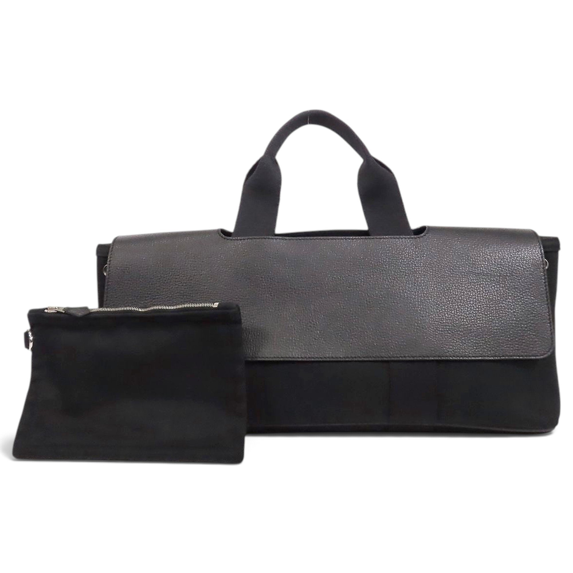 Hermes Valparaiso Mm Handbag Black Toile Chevron