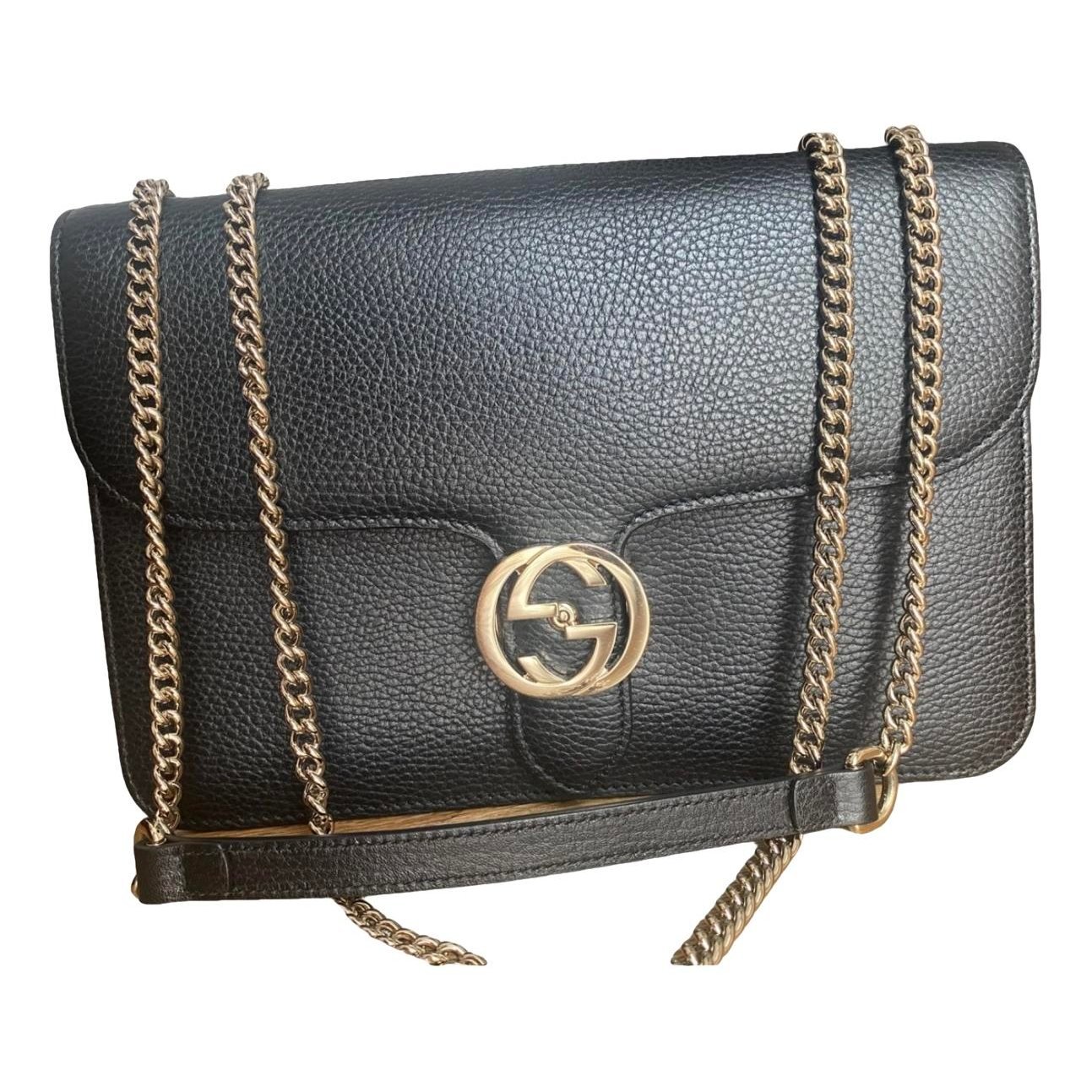Interlocking leather handbag