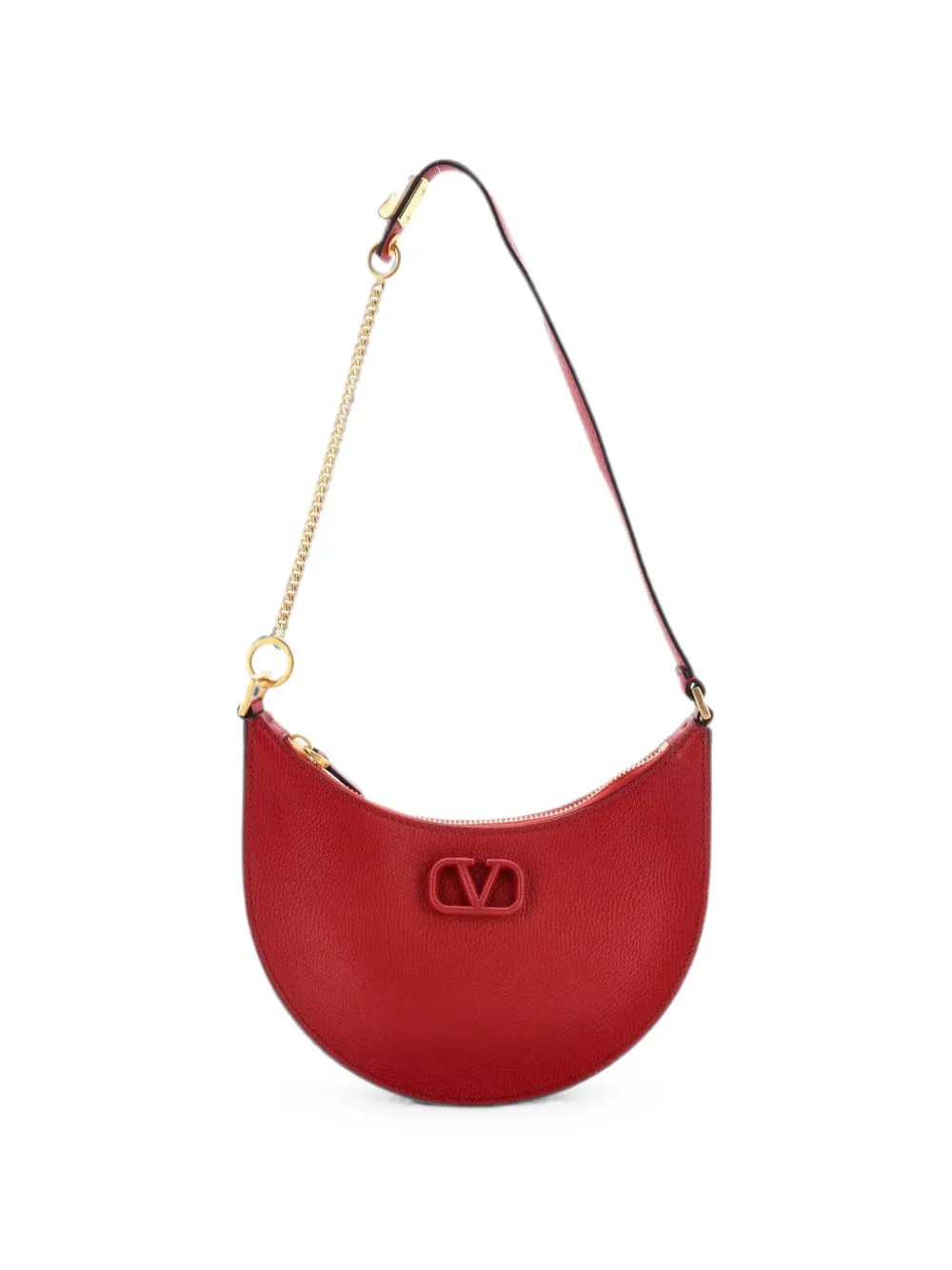 VLogo Leather Mini hobo bag